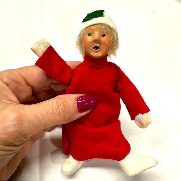 Vtg Small Caroler 1992 figure Night Before Christmas Book Poseable Buyers Choice - Picture 6 of 9